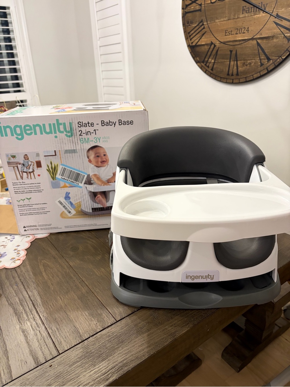Ingenuity Slate Baby Base 2-in-1 Baby Seat - White and Dark Gray